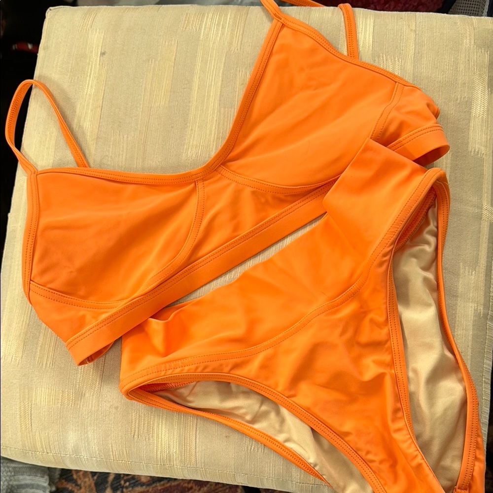 Orange Women's Bikini Set - Bright Solid Swimwear